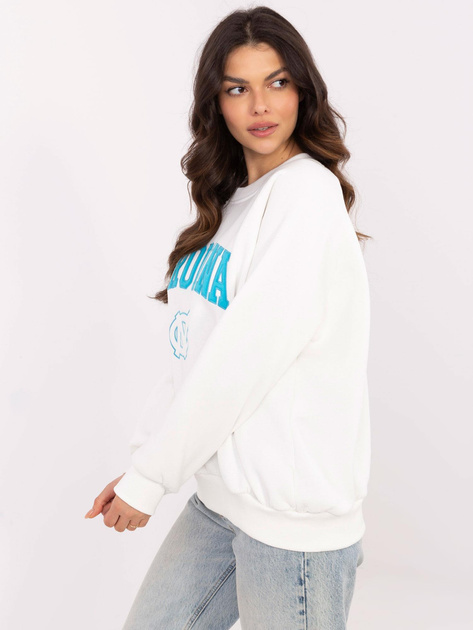 Hurtownia Ecru ocieplana bluza bez kaptura z haftem