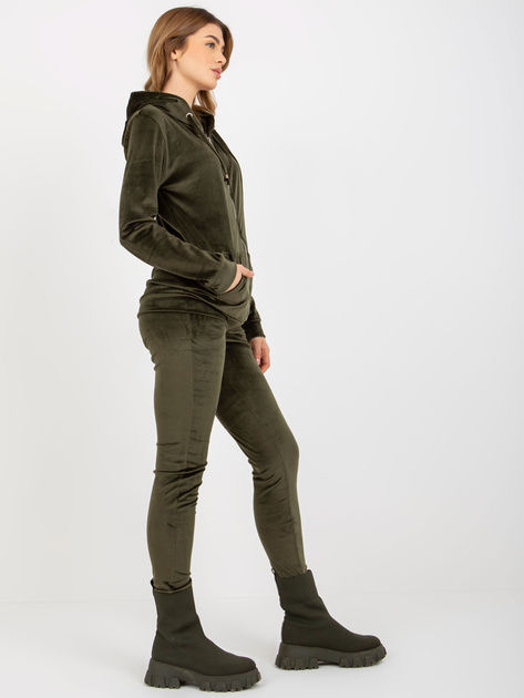 Hurt Khaki dwuczęściowy komplet welurowy ze spodniami