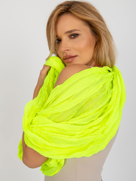 Hurt Fluo żółta damska chusta komin z marszczeniem