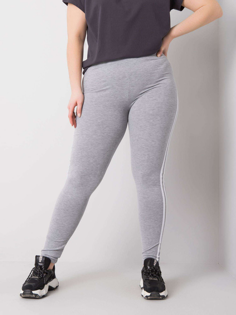 Szare melanżowe legginsy bawełniane plus size Millie