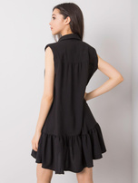 Black summer dress with a collar Odelia RUE PARIS.