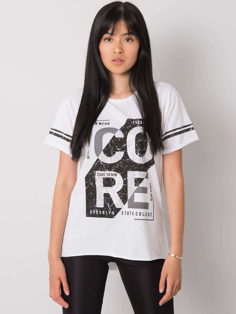 Biały t-shirt z nadrukiem Amber