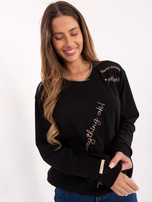 Czarna damska bluzka z okrągłym dekoltem