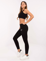 Czarny dwuczęściowy komplet sportowy FOR FITNESS 