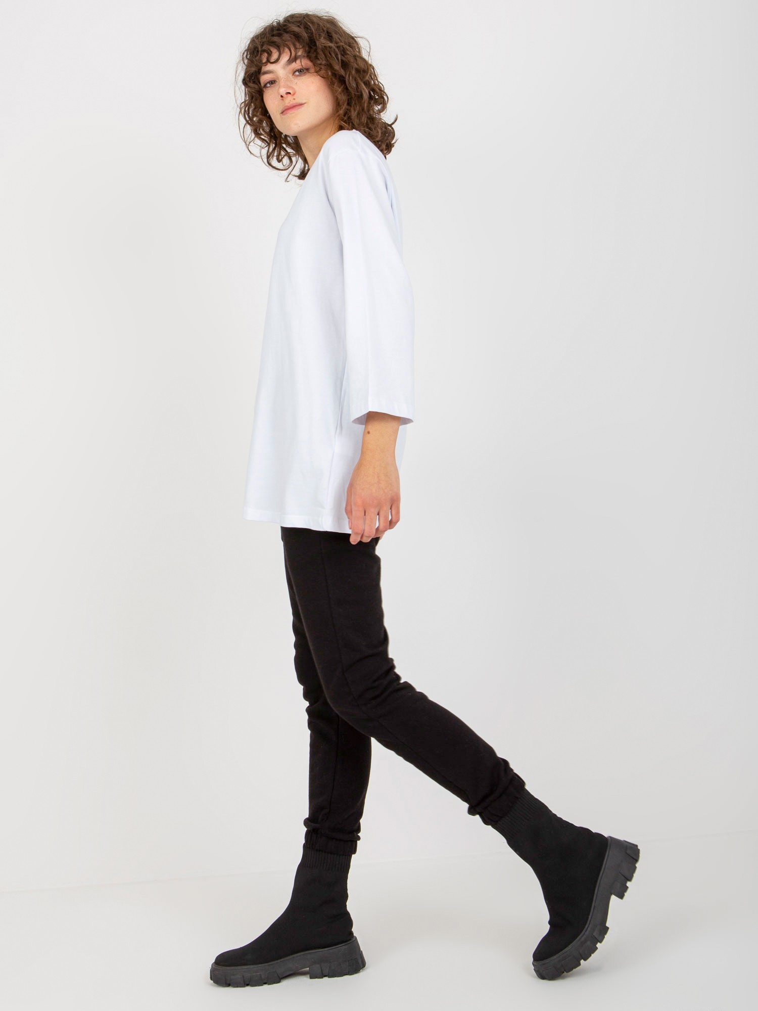 Czarny trzyczęściowy komplet casualowy z bluzką oversize