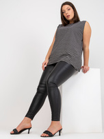 Czarno-biały top plus size bez rękawów 