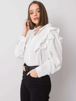 Ecru koszula z falbanami Layla OCH BELLA