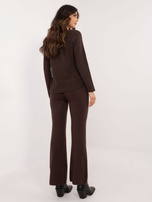 Ciemnobrązowy dwuczęściowy komplet z dzianiny