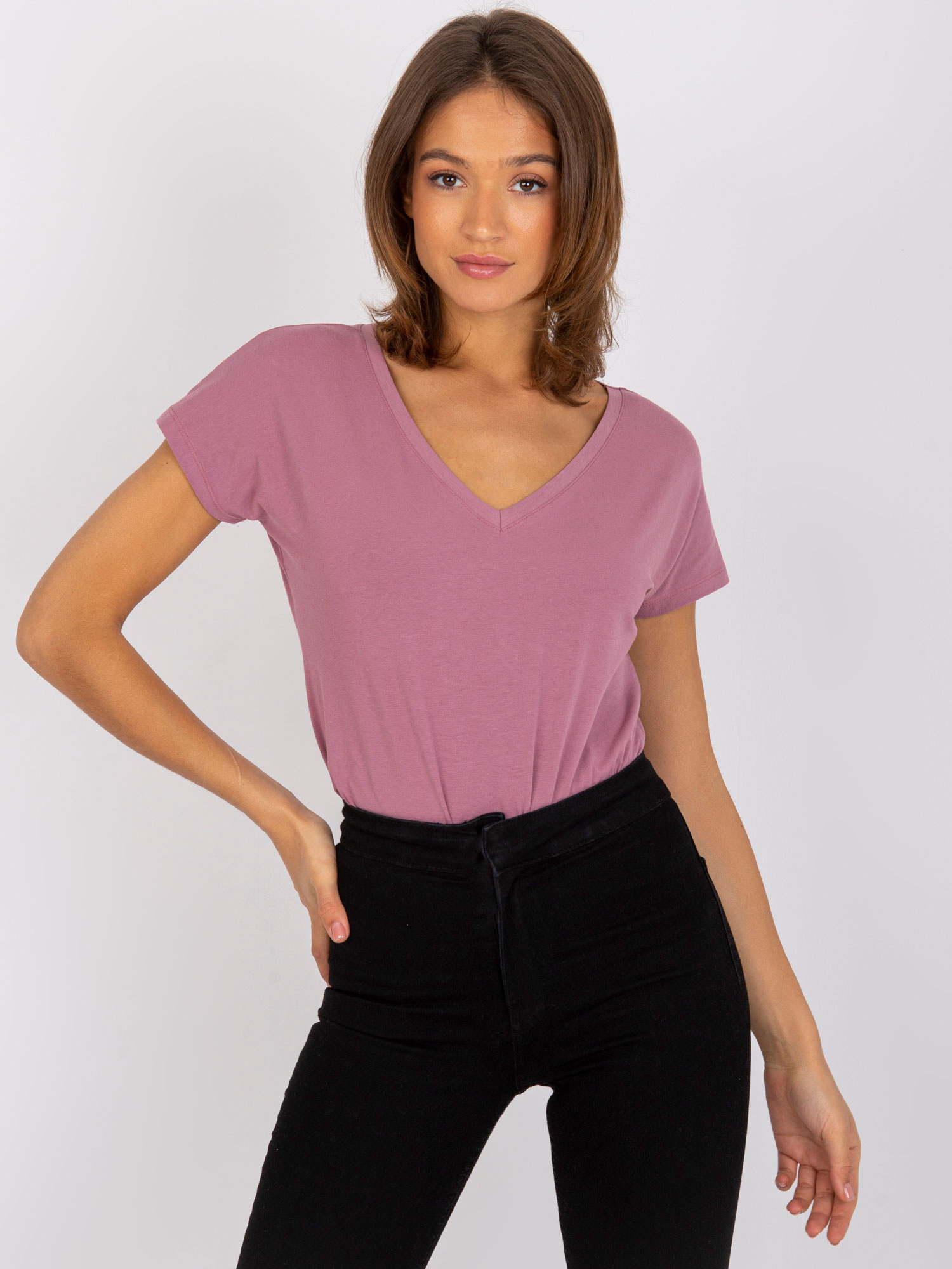 Brudnoróżowy t-shirt Emory
