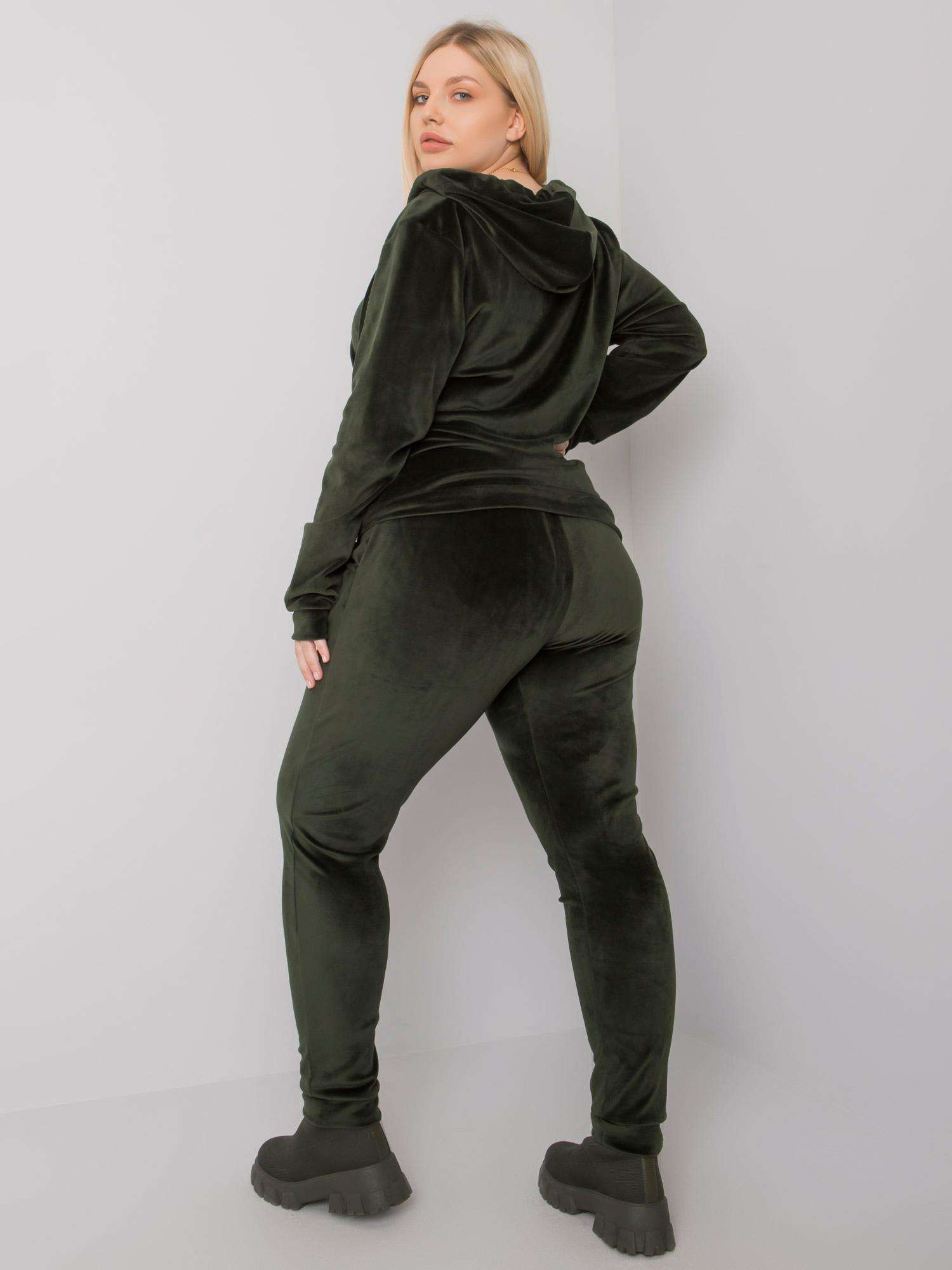 Khaki Samt-Plus-Size-Set Michell.