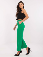 Zielone garniturowe spodnie z szeroką nogawką RUE PARIS 