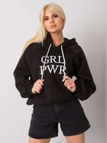 Czarna ocieplana bluza z kapturem Debby