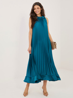 Morska plisowana sukienka z falbaną RUE PARIS 