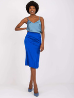 Ciemnoniebieska spódnica midi trapezowa Terrassa RUE PARIS 