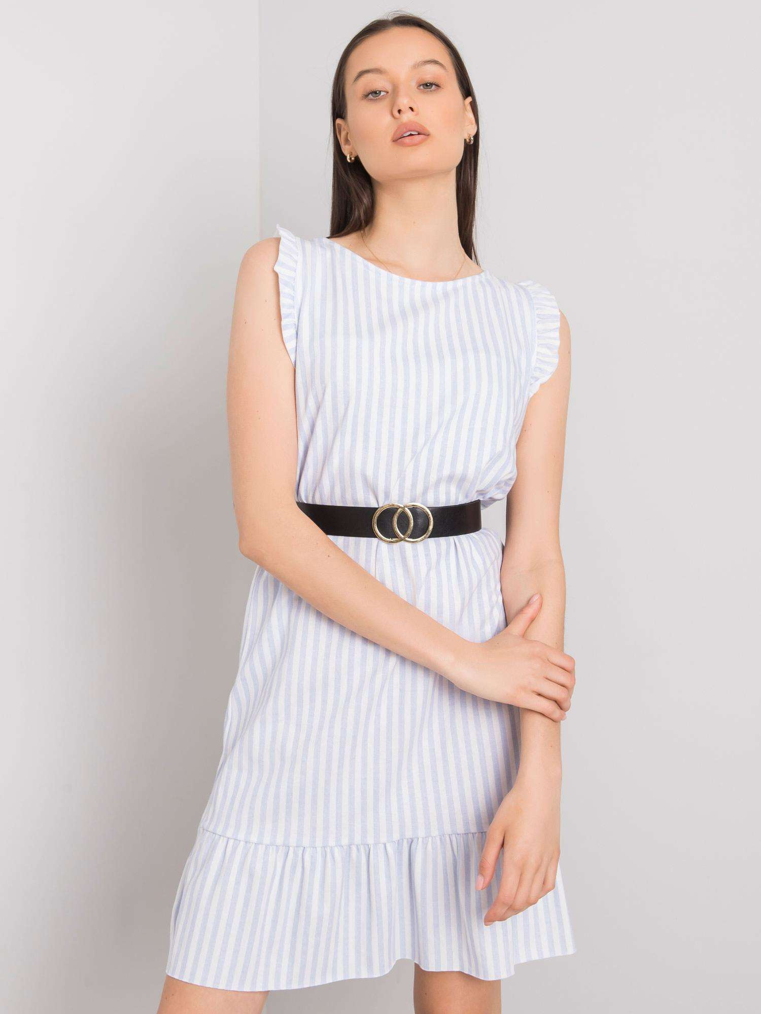 Helles blaues gestreiftes Kleid Clarabelle.