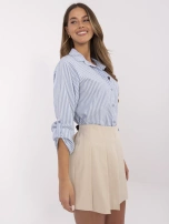 Niebiesko-biała klasyczna koszula damska w paski