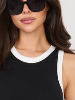 Czarny krótki top bez rękawów SUBLEVEL 