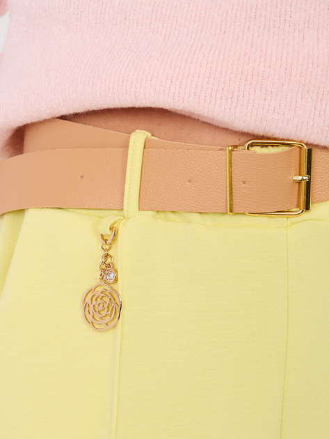 Pastelowe żółte dresowe spodnie z prostą nogawką RUE PARIS