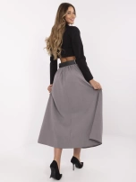 Ciemnoszara elegancka spódnica z szerokim paskiem