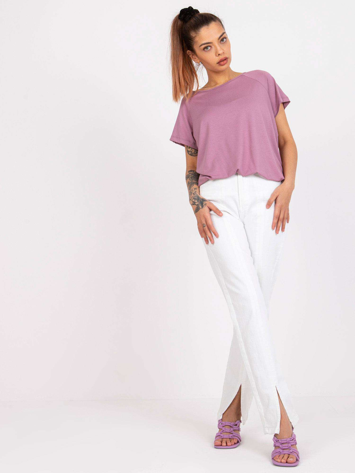 Schmutzig-rosa Bluse aus Viskose Lucienne.