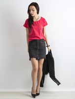 Ciemnokoralowy t-shirt Circle