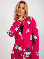 Hurt Fuksjowa elegancka marynarka w kwiaty od garnituru