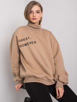 Tmavě béžová zateplená oversized mikina Kelly.