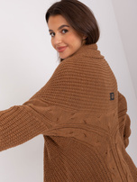 Hurt Brązowy długi kardigan z dzianiny OCH BELLA 