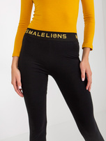 Hurtownia Czarne legginsy na co dzień z gumką w pasie