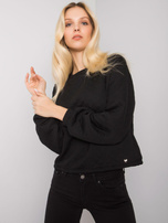 Black quilted sweatshirt without hood Kerstine
