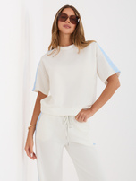 Ecru damska bluzka oversize od kompletu 