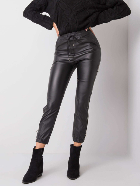 Czarne spodnie woskowane Jackie