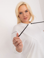 Hurt Ecru bawełniana bluzka plus size z troczkami 