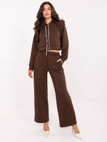 Brązowy dwuczęściowy komplet z dżetami RUE PARIS