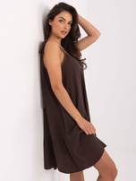 Ciemnobrązowa bawełniana sukienka z muślinu OCH BELLA