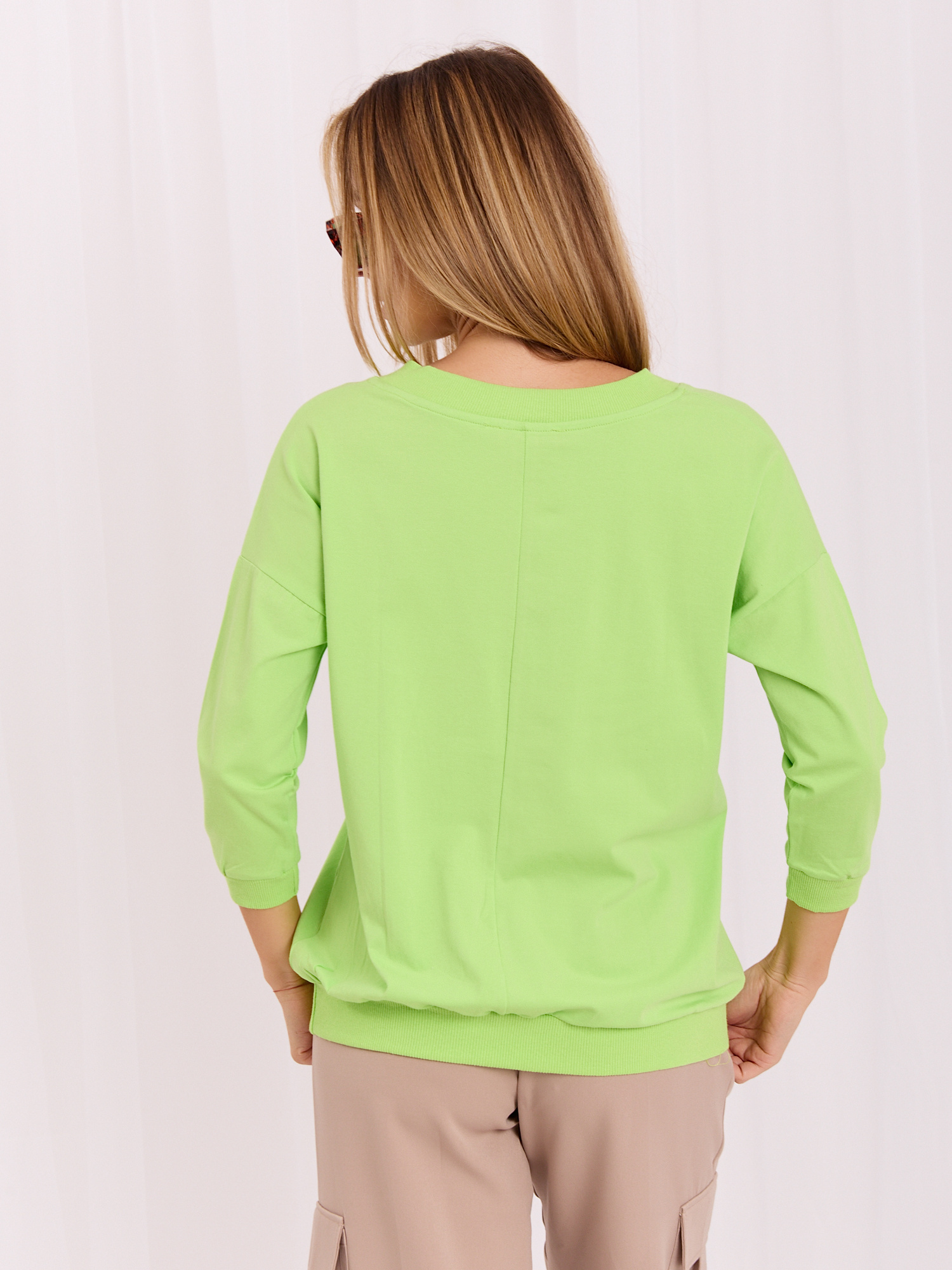 Fluo grüne Basic-Bluse Oliwia