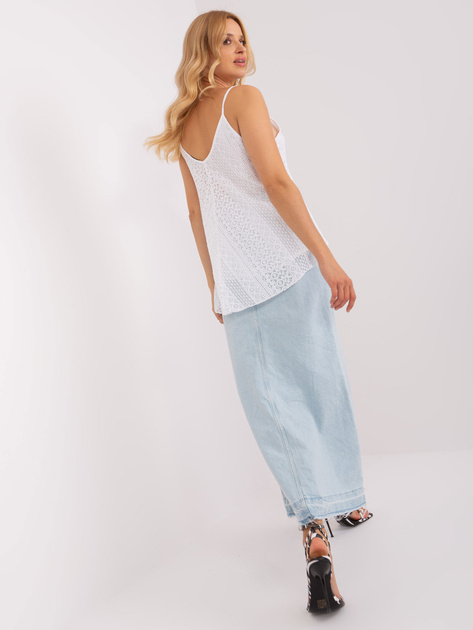 Hurt Biały koronkowy top na ramiączkach OCH BELLA