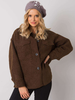 Ciemnofioletowy beret damski z aplikacją