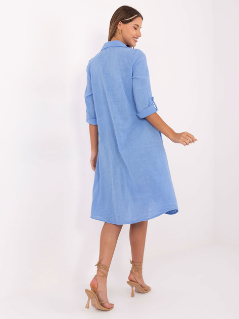 Niebieska asymetryczna sukienka szmizjerka OCH BELLA