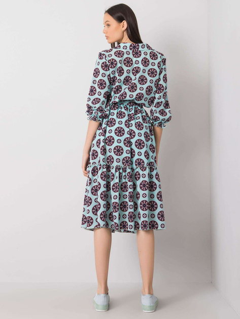 Miętowa sukienka z printami Avelina