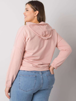 Brudnoróżowa gładka bluzka plus size Elisa