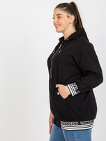 Hurt Czarna damska rozpinana bluza plus size z kapturem