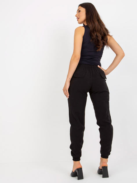 Hurt Czarne spodnie dresowe typu cargo z wiązaniem ZULUNA