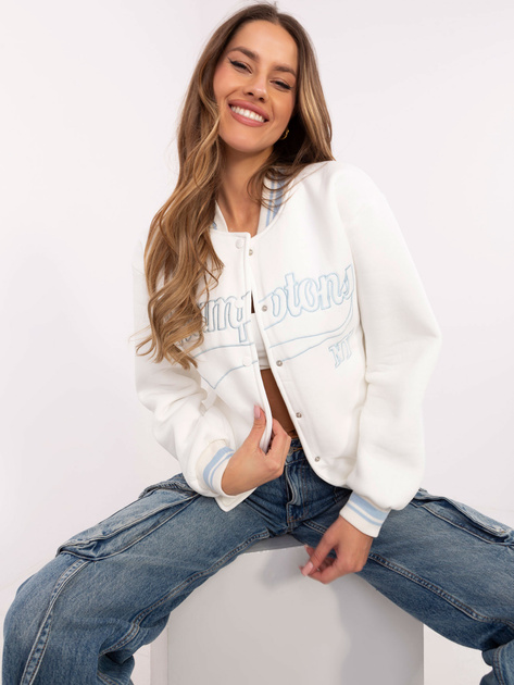 Hurtownia online Ecru damska bluza bomberka z haftem