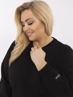 Czarna damska bluza plus size ze ściągaczami
