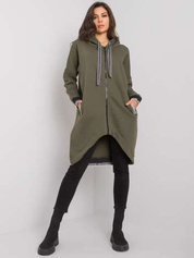 Khaki rozpinana bluza z kapturem Mayar