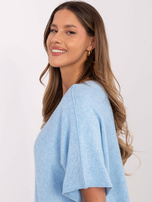 Hurt Jasnoniebieski dwustronny sweter z okrągłym dekoltem