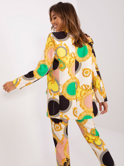 Hurt Czarno-beżowa damska marynarka z printem