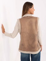 Beżowa kamizelka z podszewką z misia