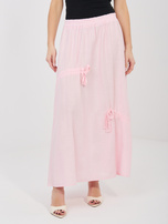 Jasnoróżowa długa spódnica bez zapięcia 